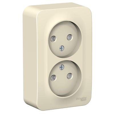 Розетка SYSTEME ELECTRIC Blanca двойная молочный BLNRA000212