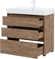 Тумба с раковиной AQUANET Nova Lite 85 3 ящика дуб рустикальный 