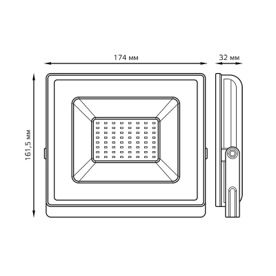 Прожектор LED GAUSS 50W черный 613100350
