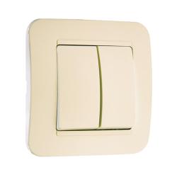 Выключатель MAKEL Lilium 2 клавиши проходной кремовый 70226