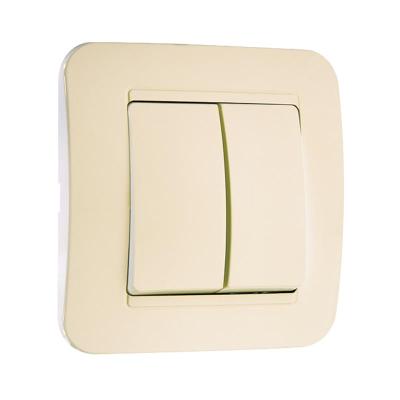 Выключатель MAKEL Lilium 2 клавиши проходной кремовый 70226