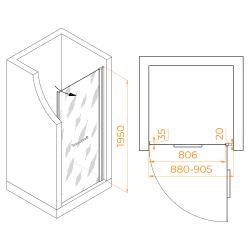 Душевая дверь RGW PA-103B 90 см 