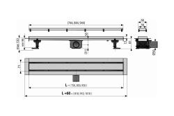 Канал дренажный в сборе ALCAPLAST Fit&Go APZ13-DOUBLE9-750