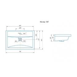 Тумба с раковиной RUVANN Dreva 70