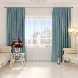 Штора LEGRAND Бархат Серо-голубой 180*275 см