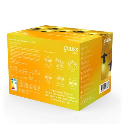 Гирлянда Нить GAUSS 1 режим желтый 7,7 м
