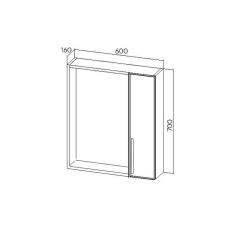 Зеркальный шкаф VIANT Кельн 60*70 см