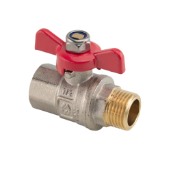 Кран шаровой MVI ручка бабочка 1/2" ВР-НР  