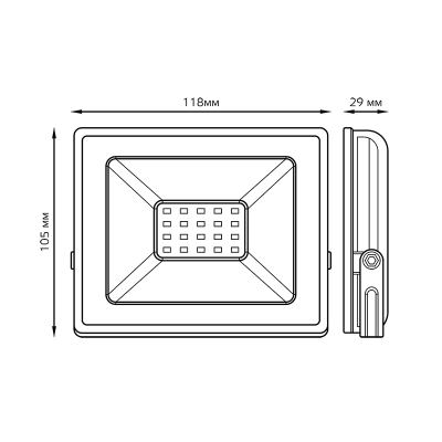 Прожектор LED GAUSS 20W черный 613100320 Прожектор LED GAUSS 20W черный 613100320