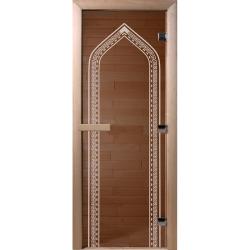 Дверь для бани DOORWOOD Арка Бронза правое 1900*700 мм