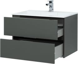 Тумба с раковиной AQUANET Алвита 80 серый антрацит 