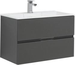 Тумба с раковиной AQUANET Алвита 80 серый антрацит 