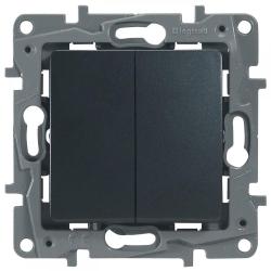 Механизм переключателя LEGRAND Etika 2 клавиши антрацит 672612