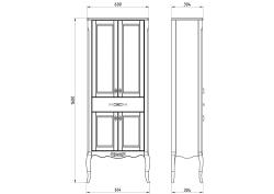 Пенал ASB WOOD LINE Модерн 60 орех антикварный 61,4*160 см