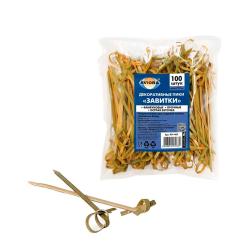Шпажки д/канапе Завитки из бамбука , 90 мм, 100 шт /AVIORA/