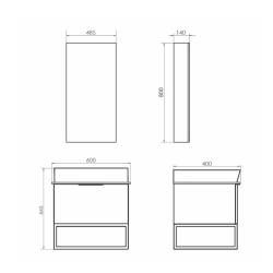 Тумба с раковиной COMFORTY Порто 60 дуб дымчатый 9055RA-50