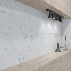 Плитка базовая AZORI Carrara Geometria 31,5*63 см