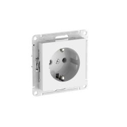Механизм розетки сетевой SYSTEME ELECTRIC Atlas design с заземлением белый ATN000143S