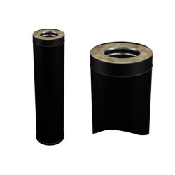 Дымоход-сэндвич FERRUM Blackside AISI 430 0,8 мм 1 м 115/200 мм