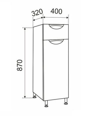 Полупенал EMMY Милли R 40*87 см