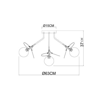 Люстра ARTE LAMP Peacock A1369PL-7GY Золото