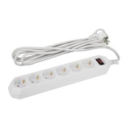 Фильтр сетевой ЭРА USF-6es-1,5m-W 6 гнезд белый 1,5 м