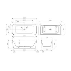 Ванна акриловая ABBER 160*75 см AB9223-1.6