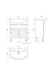 Тумба с раковиной КАКСА-А Моника 70 