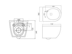 Унитаз подвесной CEZARES Stylus Tor CZR-6601-TH-TOR BB870SC/CZR-2316-SC