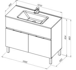 Тумба с раковиной AQUANET Алвита New 100 