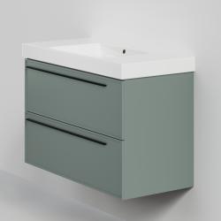 Тумба с раковиной LA FENICE Elba Twin 80 зелено-серый