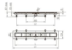 Канал дренажный в сборе MCH Klasic/Floor с сухим затвором CH-650KC
