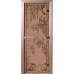 Дверь для бани DOORWOOD Березка Бронза матовая левое 2000*900 мм