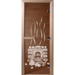 Дверь для бани DOORWOOD Банька Бронза левое 1900*700 мм