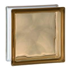 Стеклоблок основной GLASS BLOCK Волна окрашенный в массе бронзовый