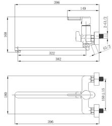 Смеситель для ванны VODA Column CLM31