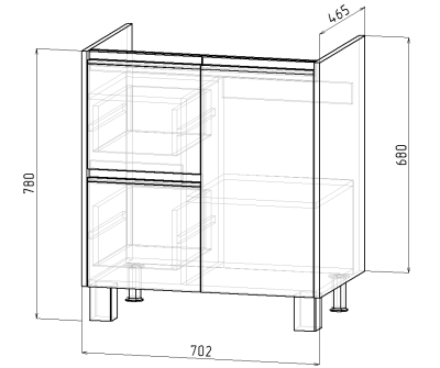 Тумба с раковиной EMMY Вега 70