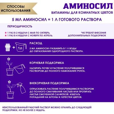 Удобрение органическое АМИНОСИЛ Для цветочных культур 5 мл