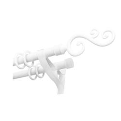 Карниз двухрядный DDA Swan гладкий с наконечниками Белый 1,6 м