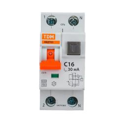 Автоматический выключатель дифференциального тока TDM АВДТ63 2P 16 A 30 мA