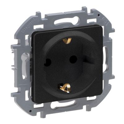 Механизм розетки сетевой LEGRAND Inspiria с заземлением антрацит 673723