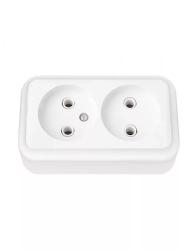 Розетка сетевая НАРОДНАЯ ПРОДУКЦИЯ Дача двойная белый