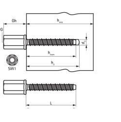 Шуруп по бетону WALRAVEN BIS WCS1N 6*55 мм 624 3 305