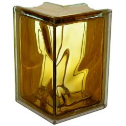 Стеклоблок угловой GLASS BLOCK Волна окрашенный в массе бронзовый