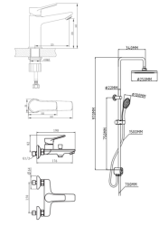 Набор смесителей ESKO Dubai Black DI3IN1B