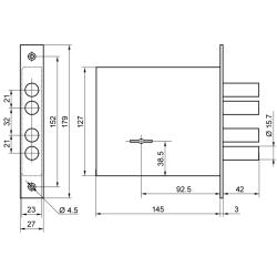 Замок врезной BORDER K 8-8 Хром