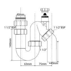 Сифон трубный MCALPINE MRSK12V