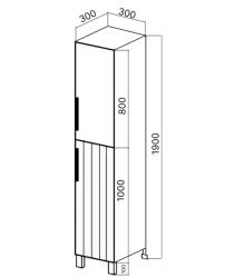 Пенал VIANT Сицилия R капучино 30*190 см 