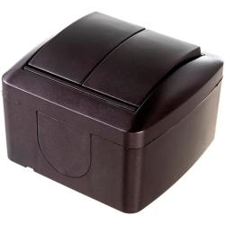 Выключатель TDM Селигер 2 клавиши шоколад SQ1818-0202