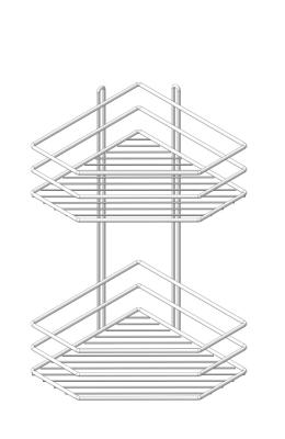 Полка для ванной PROFFERO двойная трапеция белый